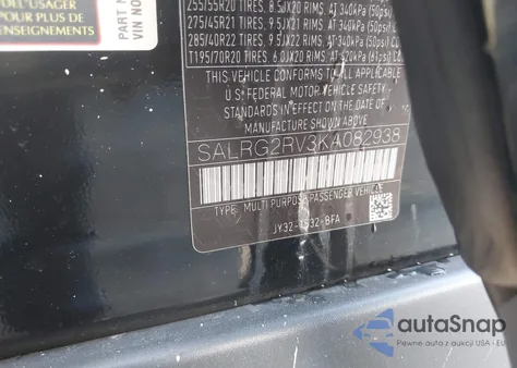 2019 Land Rover Discovery Se z USA, uszkodzony, nr VIN SALRG2RV3KA082938